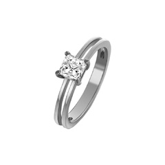 Помолвочное кольцо ПД20110203 с бриллиантом огранки принцесса | Ювелирное ателье PalladinGold™