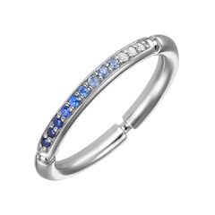 Кольцо СУП18110402-2 с дорожкой в стиле градиент из сапфиров и бриллиантов | Ювелирное ателье PalladinGold™